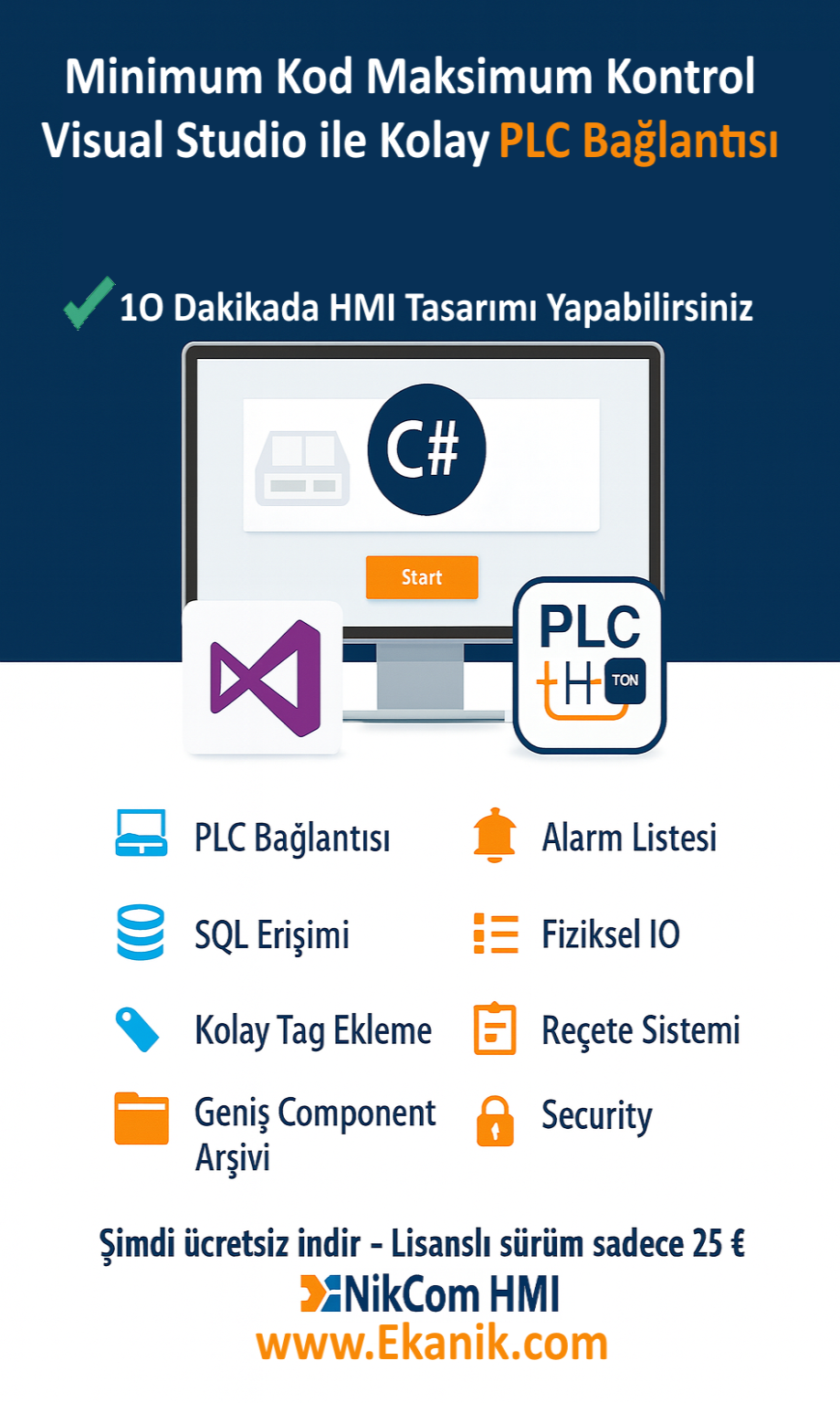 NikCom HMI – Full Lisans mobil tanıtım görseli